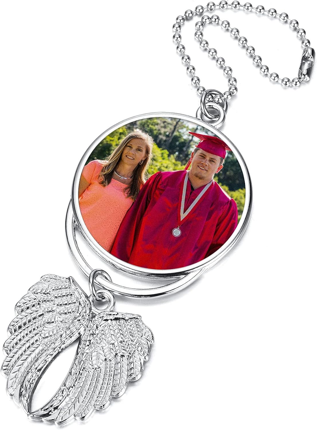 Photo Personalized Car Mirror Pendant - Custom Alloy Locket