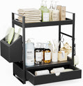 2-Tier Bathroom Counter Organizer with Drawer and Basket - Space