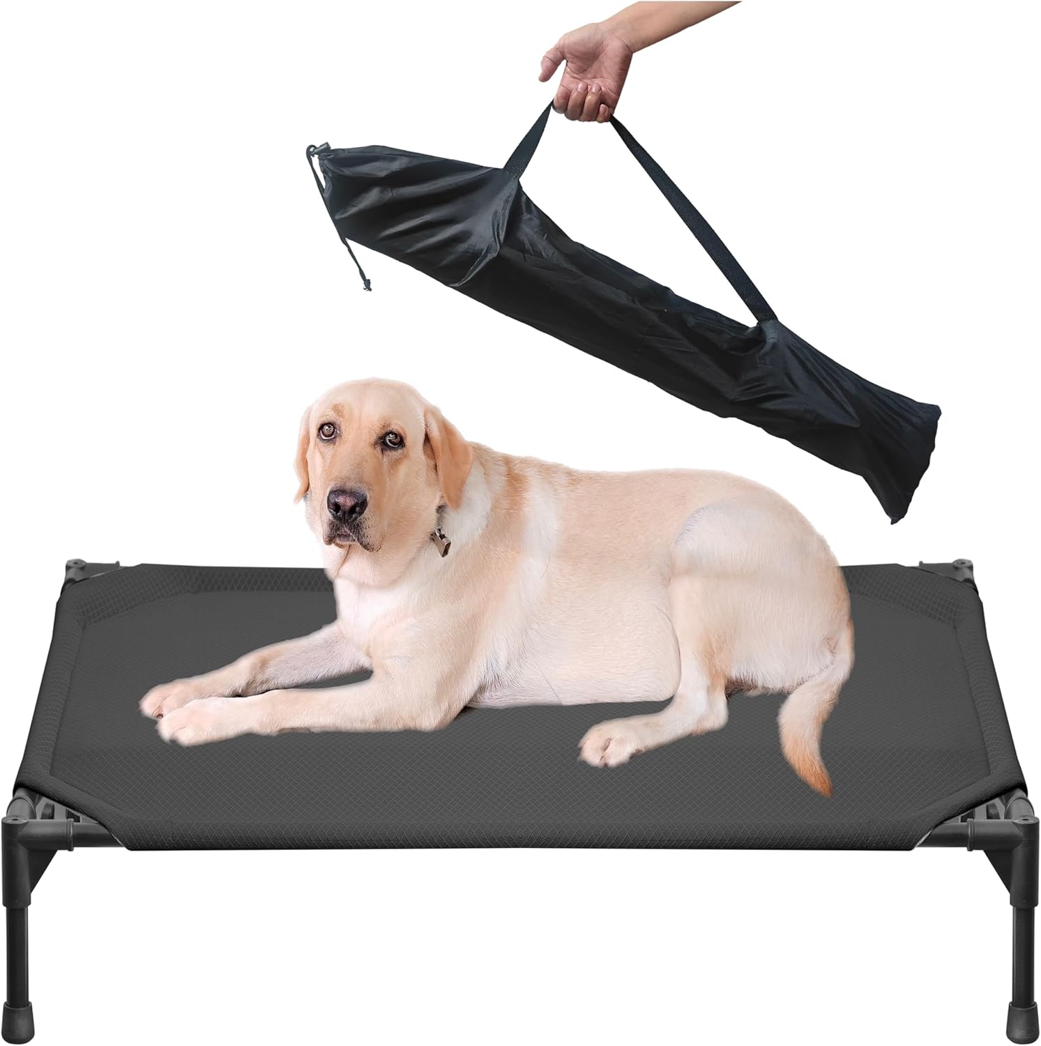 Soft Mesh Elevated Pet Bed for Large Medium Dogs Outdoor Use