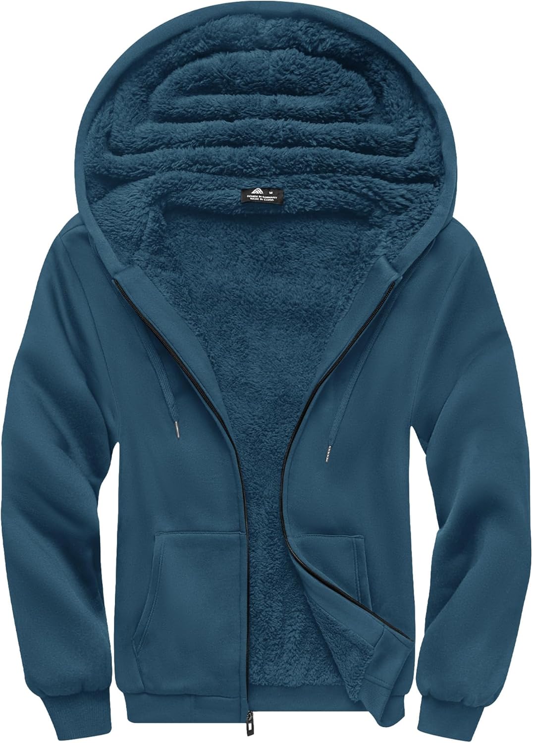 SCODI Heavyweight Fleece Hoodie for Men - Warm Full Zip Sweatshirt