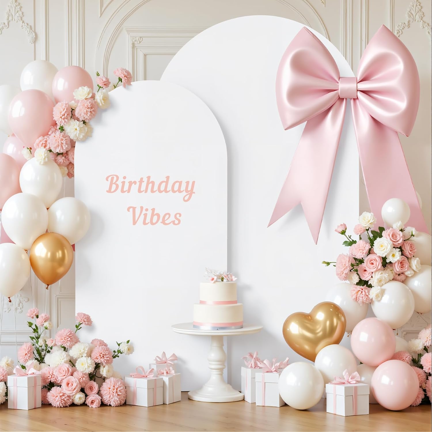 White Arch Backdrop Cover Set of 2 for Elegant Events