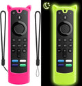 2-Pack Glow in The Dark Remote Covers for Firestick Alexa 4k/Max/Lite - With Wrist Strap