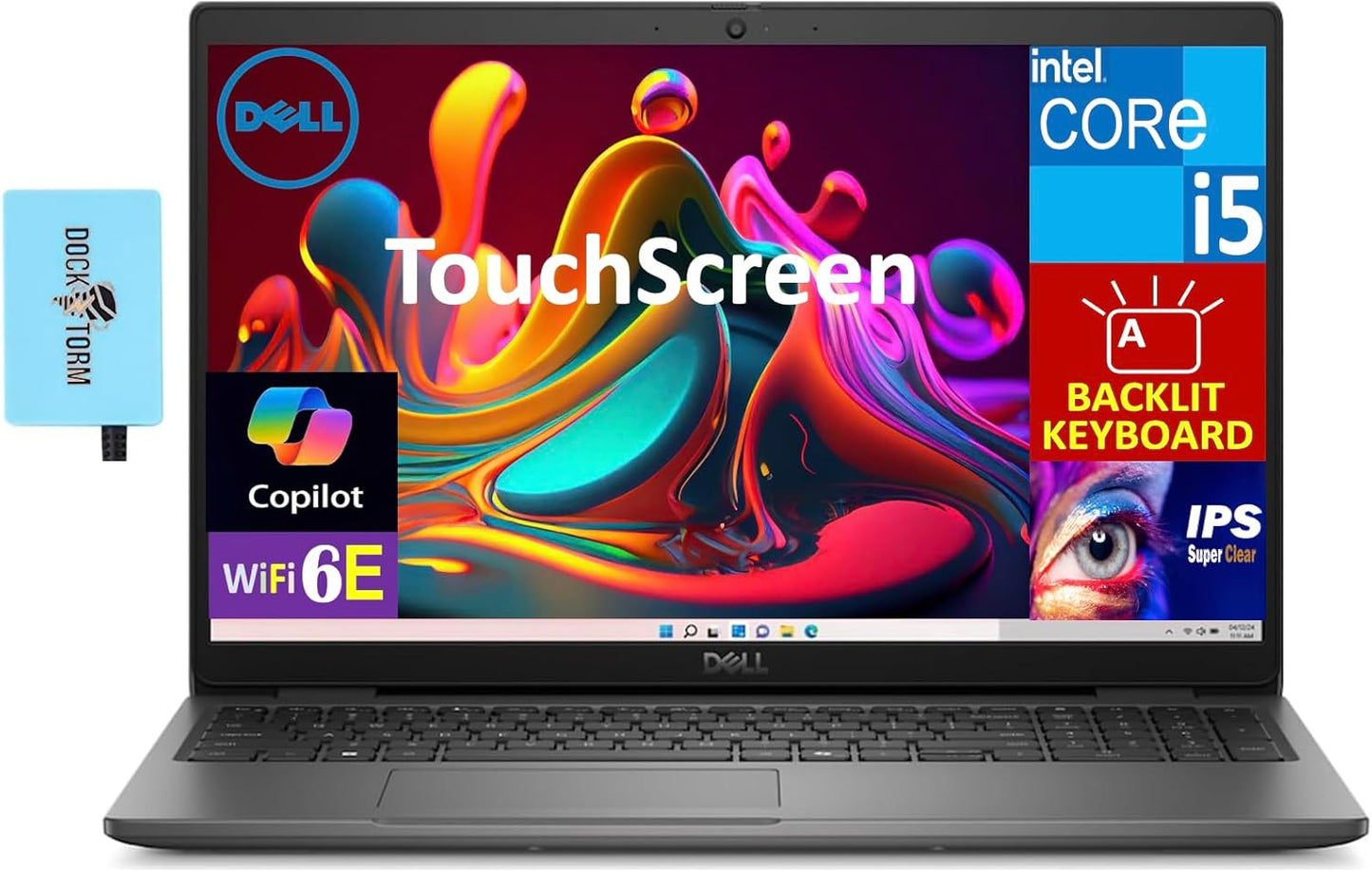 Dell Latitude 3550 Business Laptop with Touchscreen and USB Hub