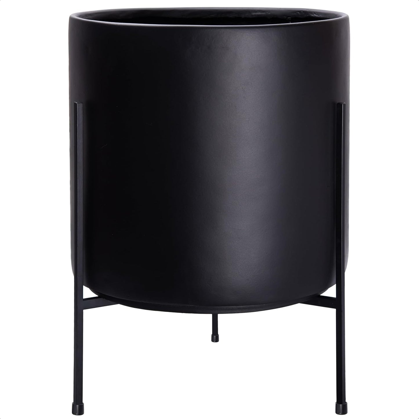 D'vine Dev Mid Century Cylinder Planter with Heavy Duty Stand