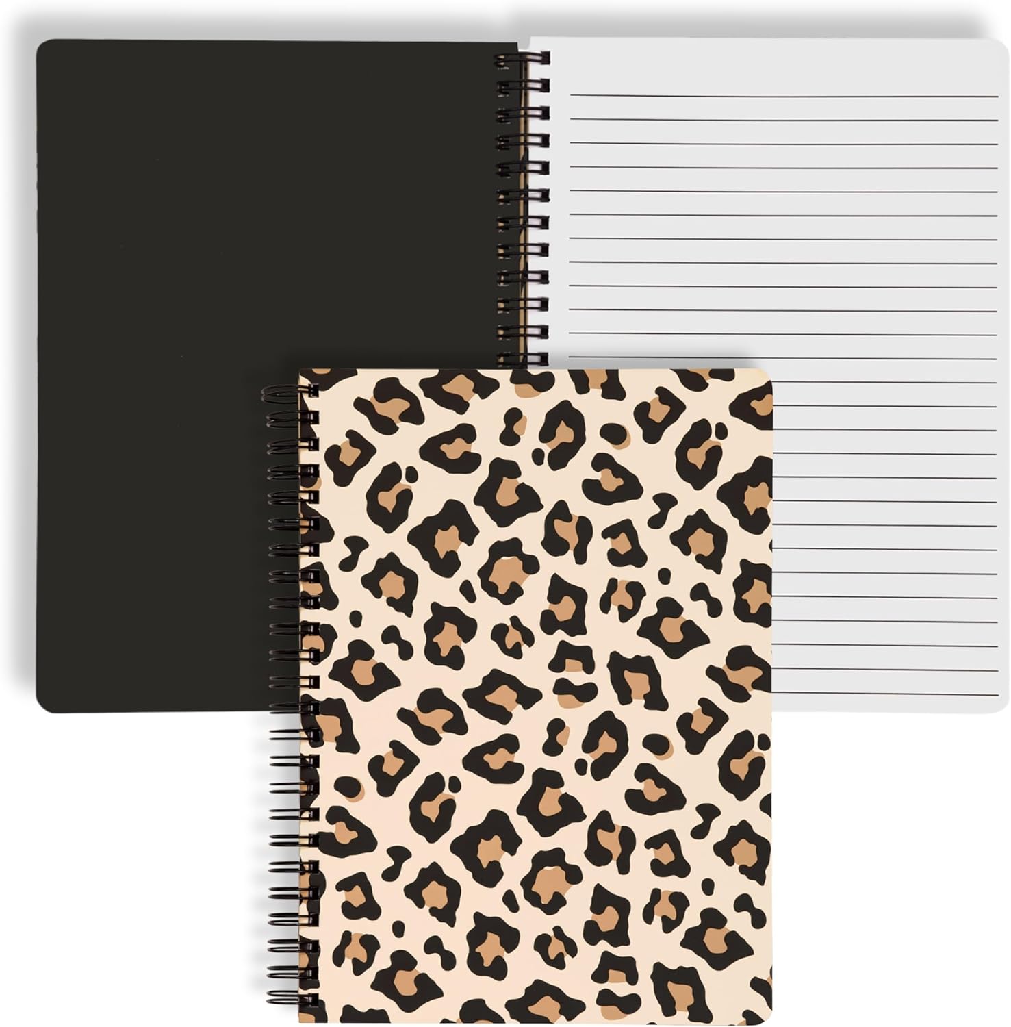 Steel Mill & Co Mini Spiral Notebook - Durable Hardcover, 160 Lined Pages - Leopard Print