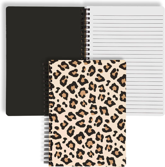 Steel Mill & Co Mini Spiral Notebook - Durable Hardcover, 160 Lined Pages - Leopard Print