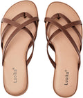 Luoika Women's Wide Width Flat Sandals - Comfortable Everyday