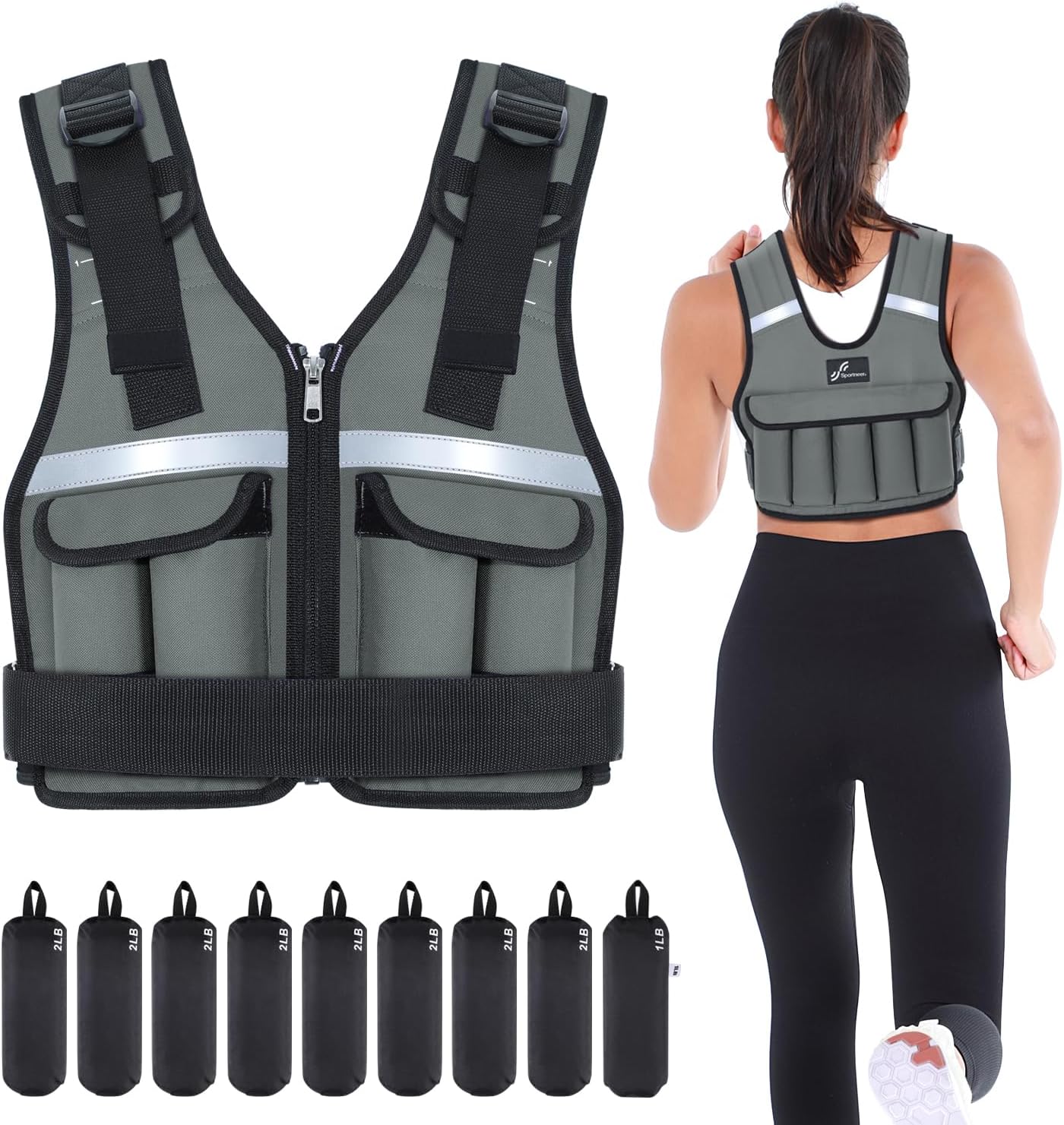 Sportneer Adjustable Weighted Vest for Home Gym Workouts