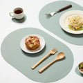 Mint Green Oval Silicone Placemats Set of 4 with Matching Coasters