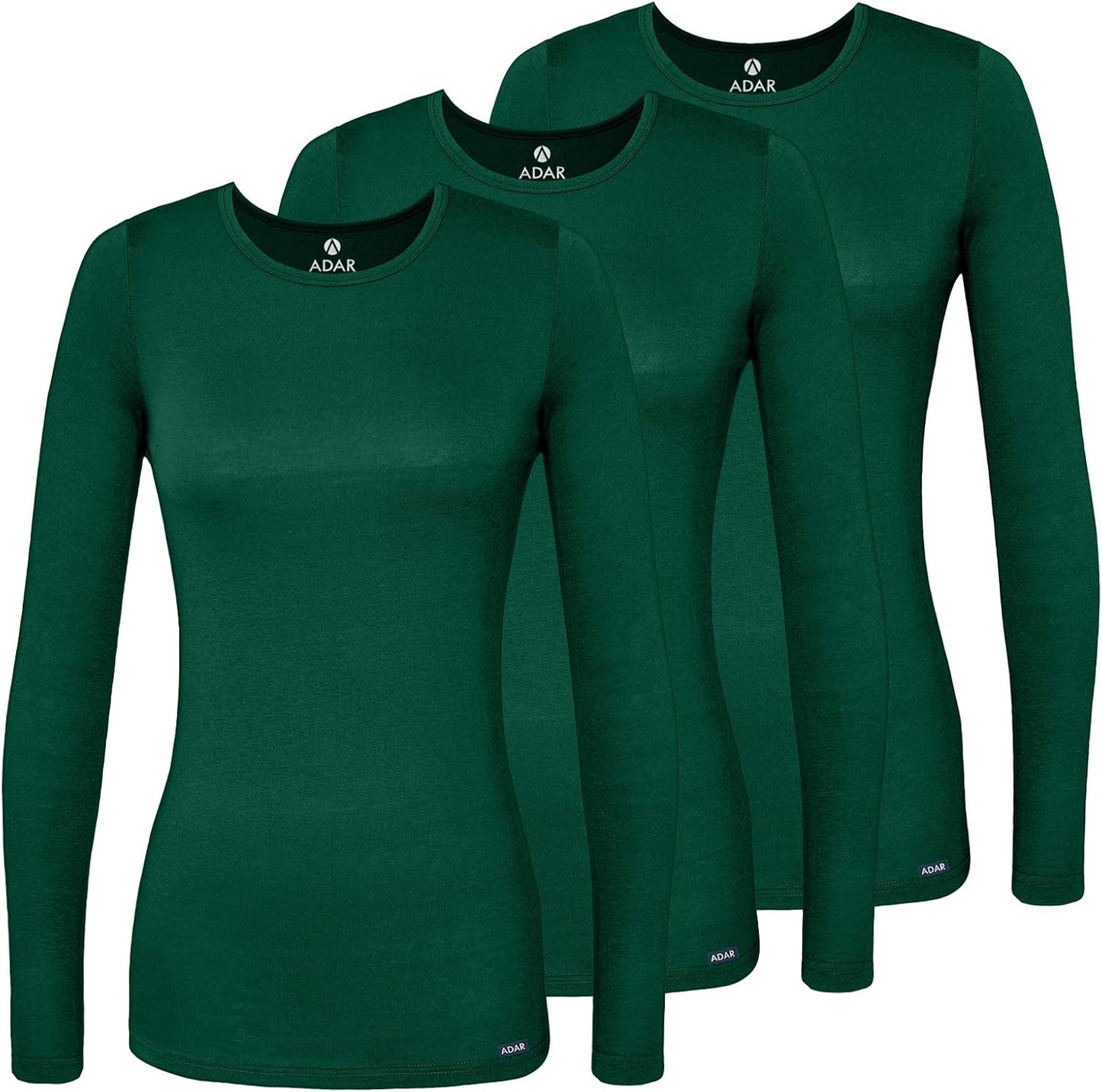 Adar Underscrubs for Women Long Sleeve Comfort Tee 3 Pack