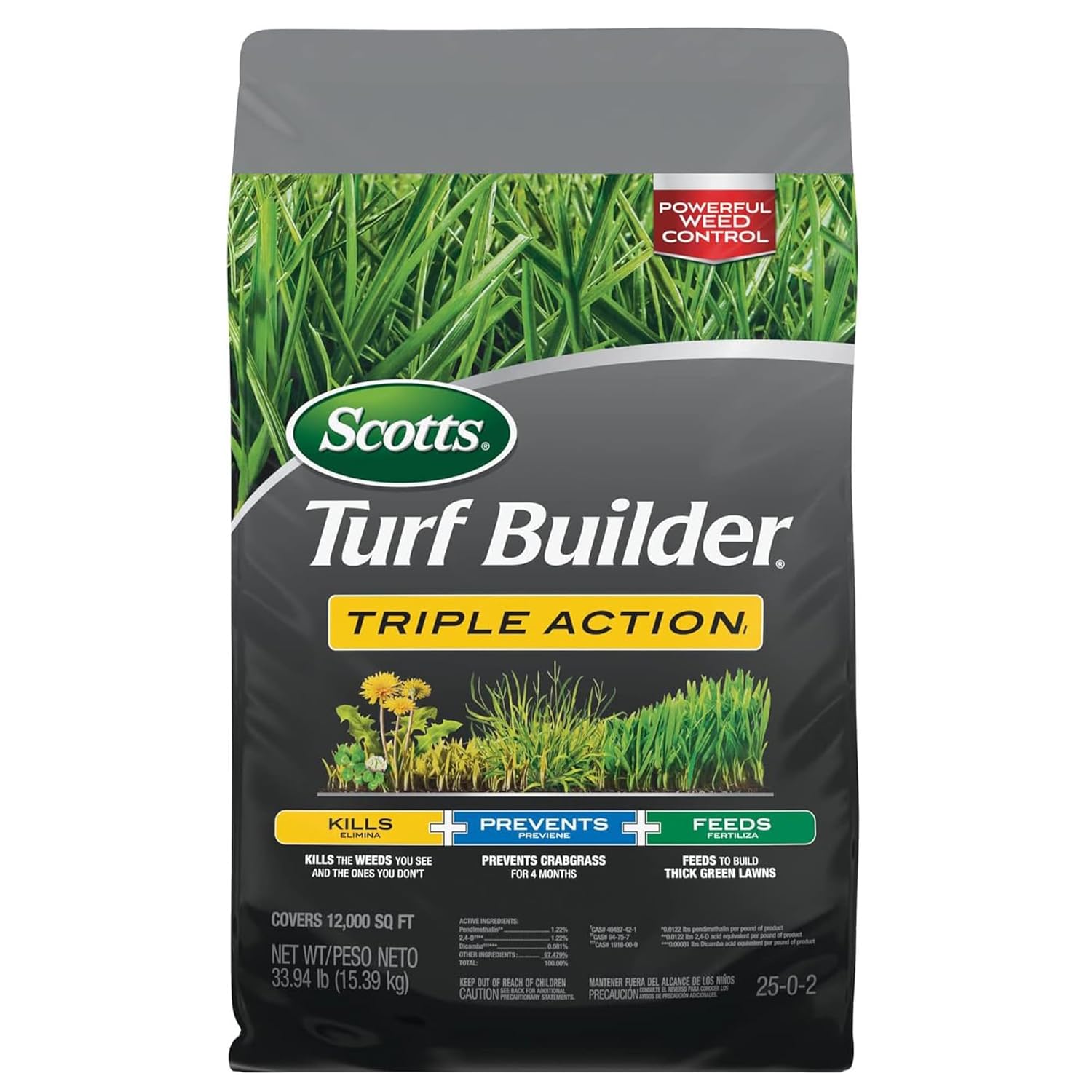 Scotts Turf Builder Triple Action1 - 3-in-1 Lawn Care Solution