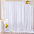 10ft x 10ft Wrinkle Free White Backdrop Curtains for Parties - Clean