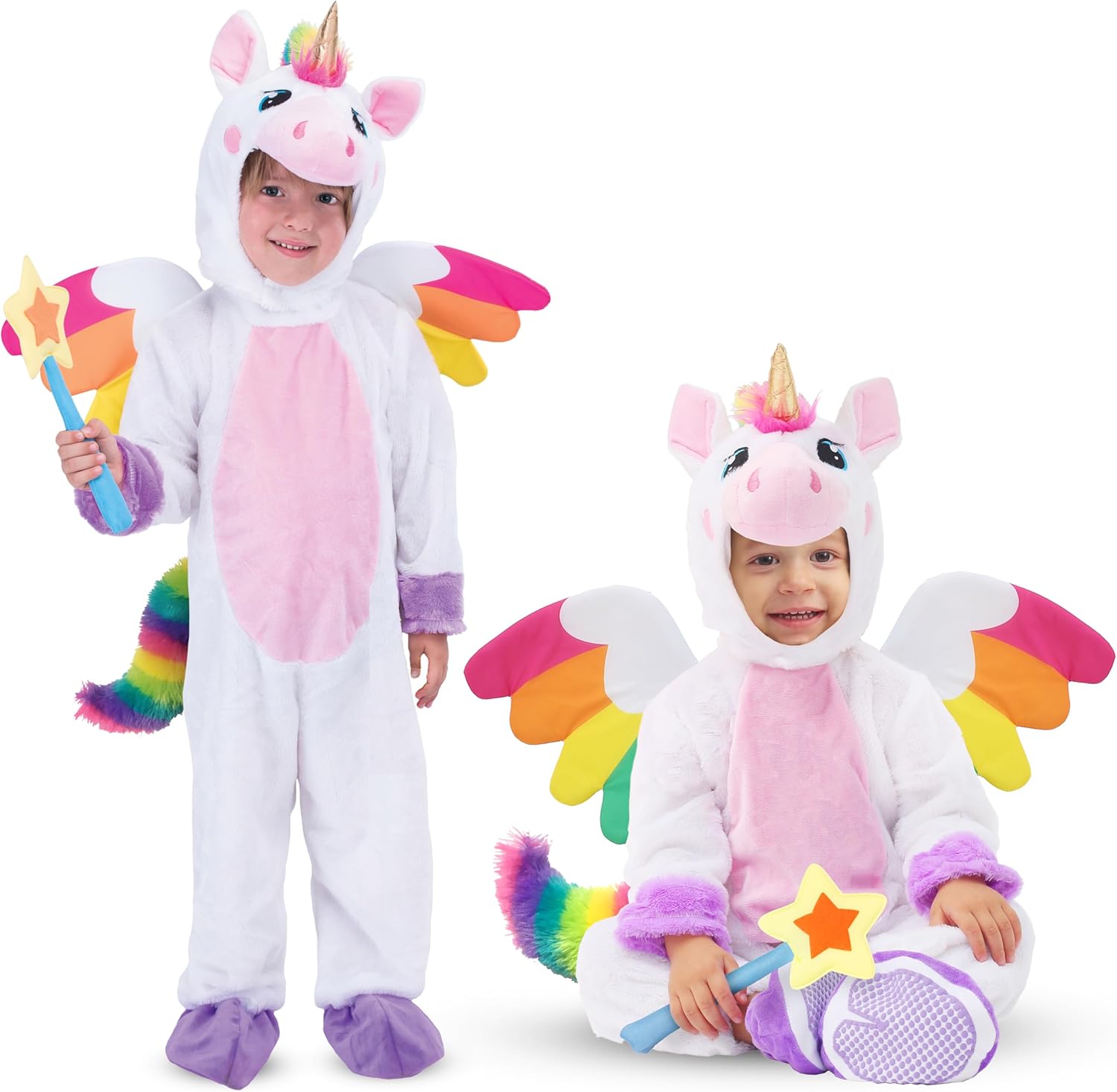 Unicorn Costume for Toddler with Wings and Star Wand Set