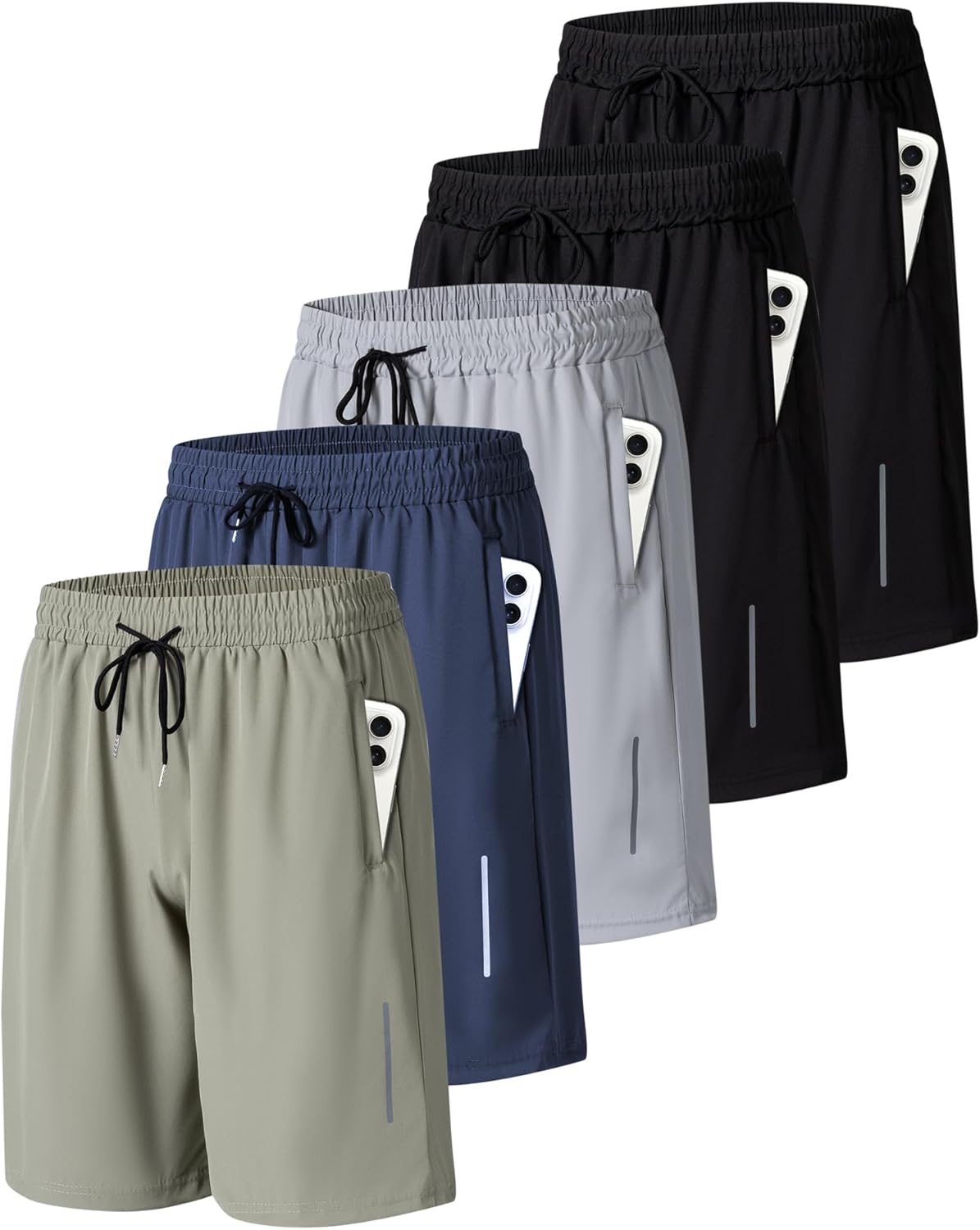 JWJ Mens Athletic Gym Workout Shorts Lightweight Quick Dry