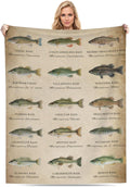 Fishing Gifts for Men Bass Fishing Blanket - Cozy Flannel Throw