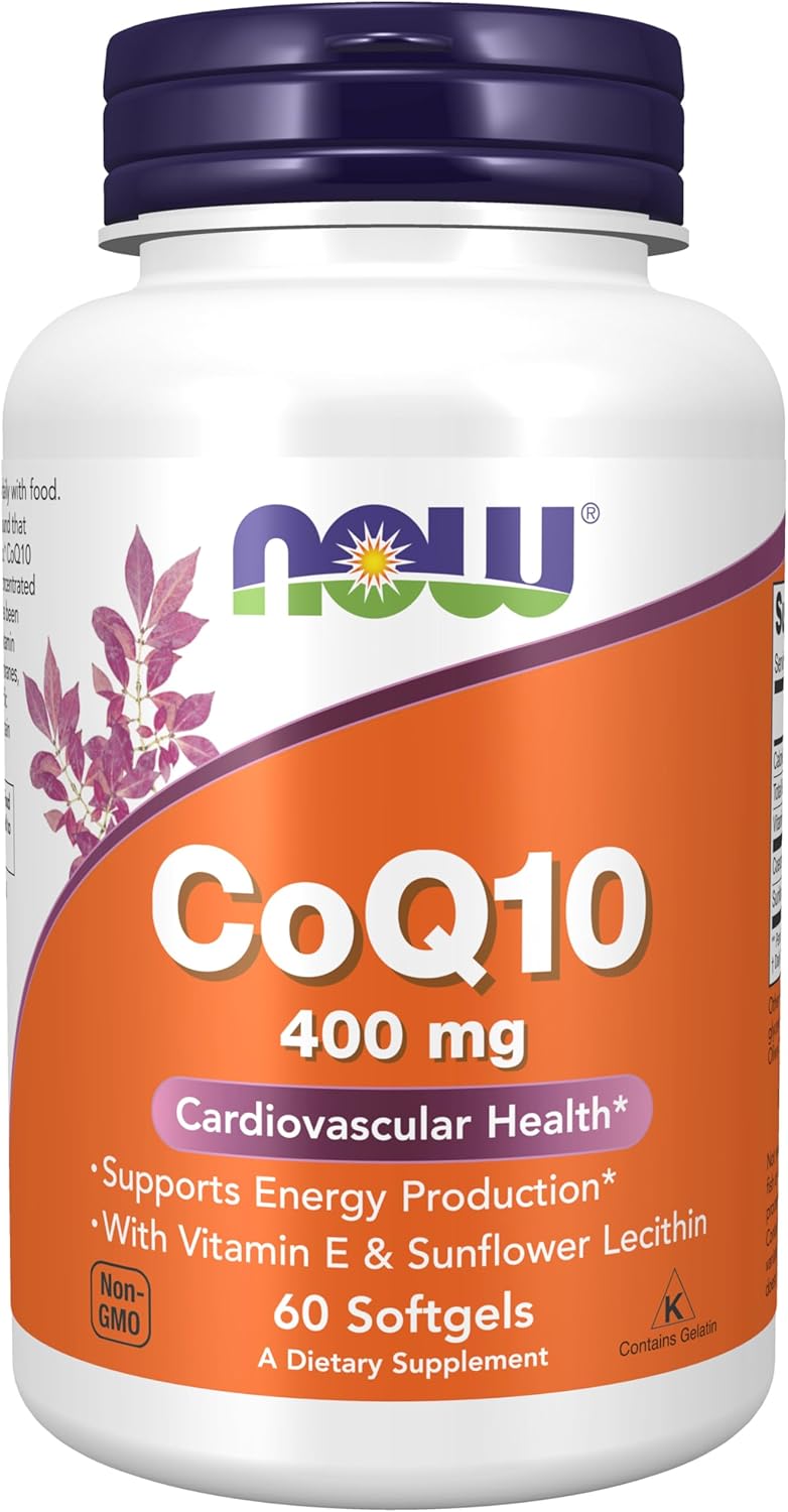 NOW Foods CoQ10 400 mg Softgels for Energy and Heart Health