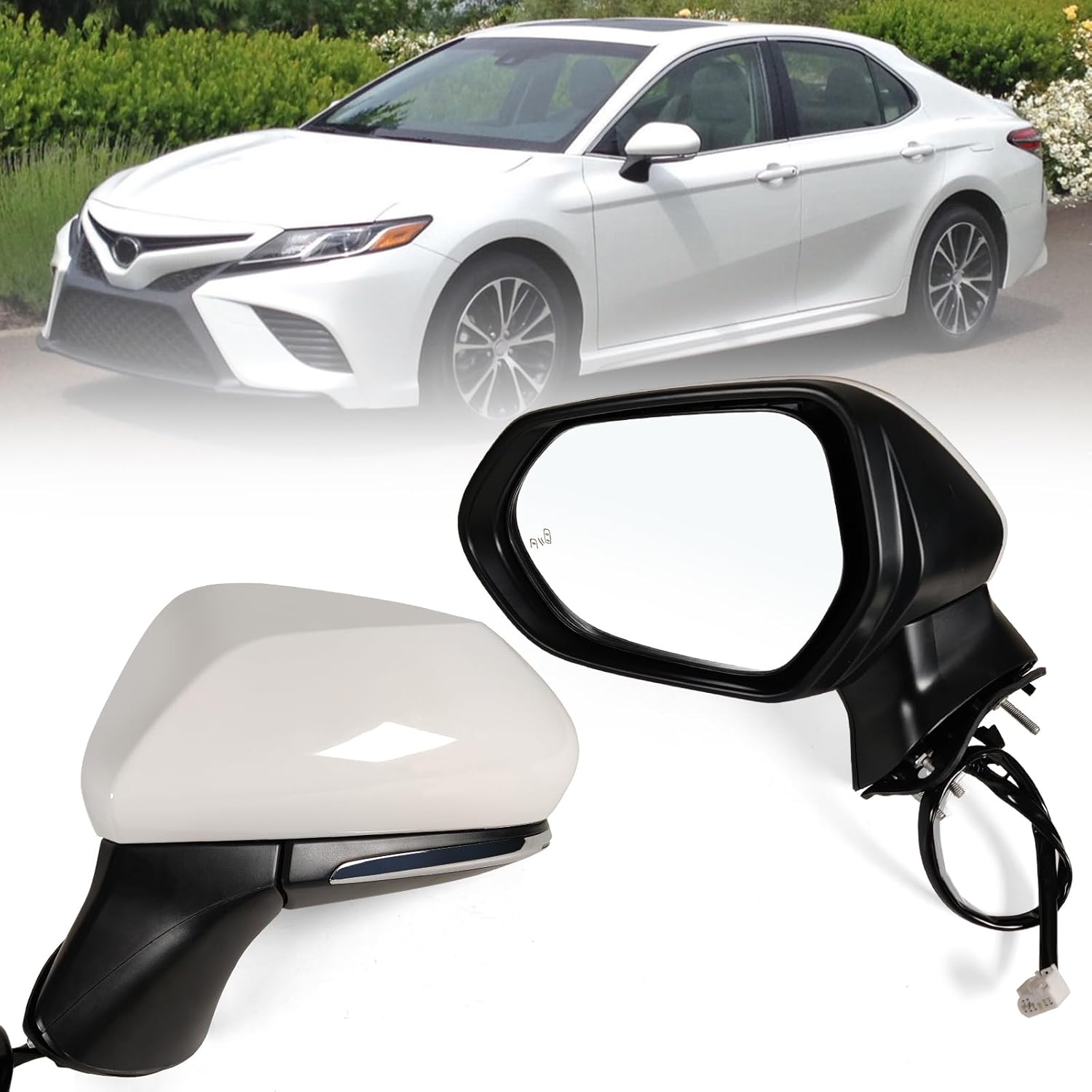 Left Driver Side Mirror for 2018-2024 Toyota Camry with Features