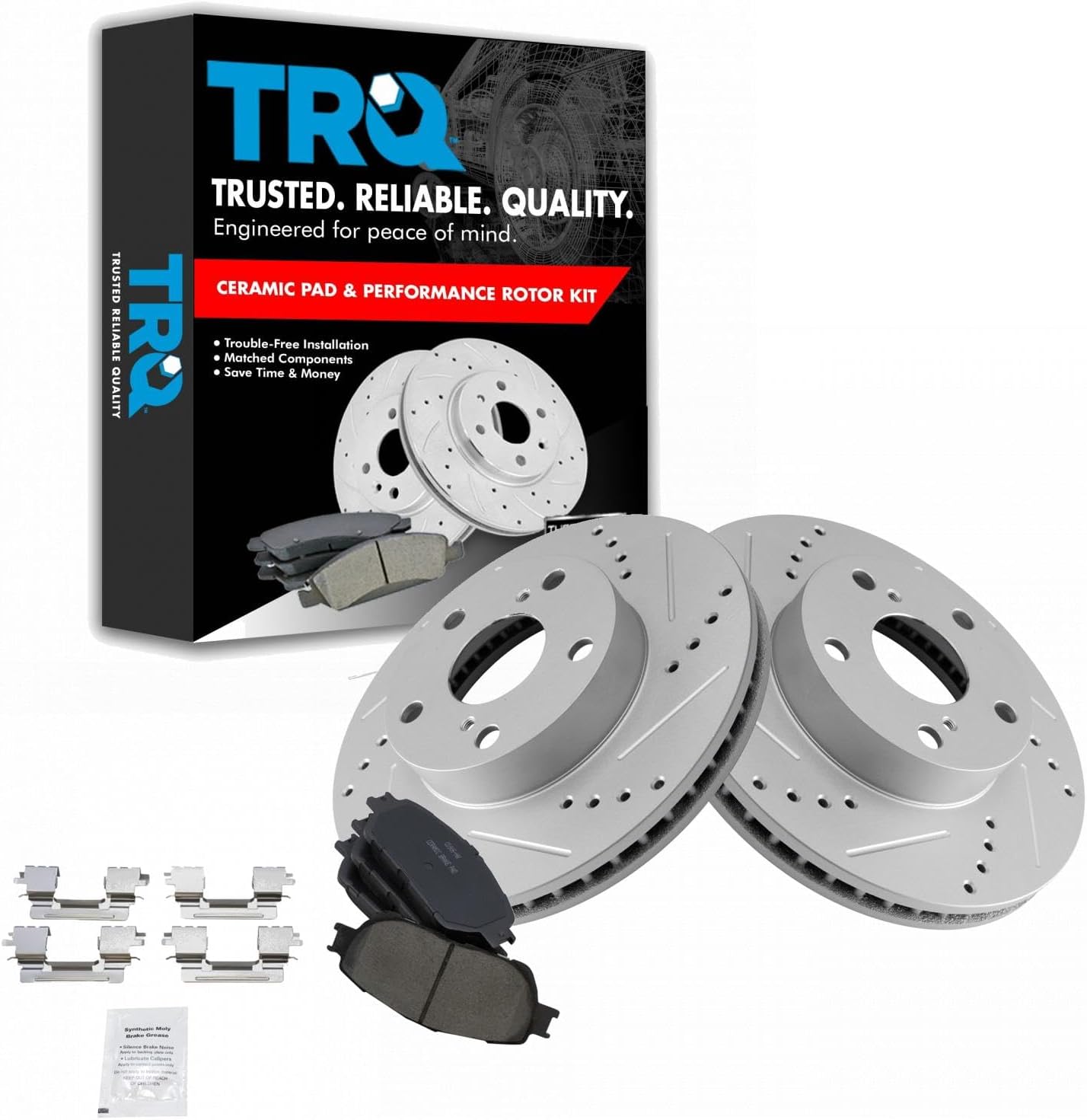 TRQ Front Performance Brake Pad & Rotor Kit for Toyota Tacoma