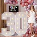 imprsv 4FT Marquee Numbers 30 - Large DIY Light Up Party Numbers