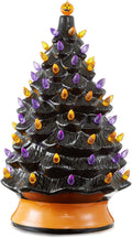 Casafield Hand Painted Ceramic Halloween Tree - 24in Pre-Lit Decor
