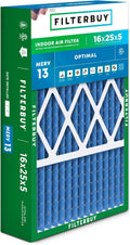 16x25x5 Air Filter MERV 13 Optimal Smoke & Allergy Defense - One Pack