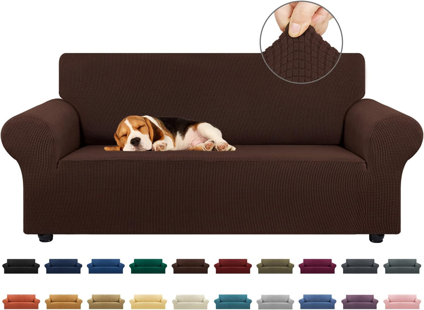 KEKUOU Stretch Loveseat Sofa Cover for 2 Cushion Couch 55-78 in
