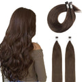 Silky Straight I-Tip Human Hair Extensions 16 in - Natural Volume