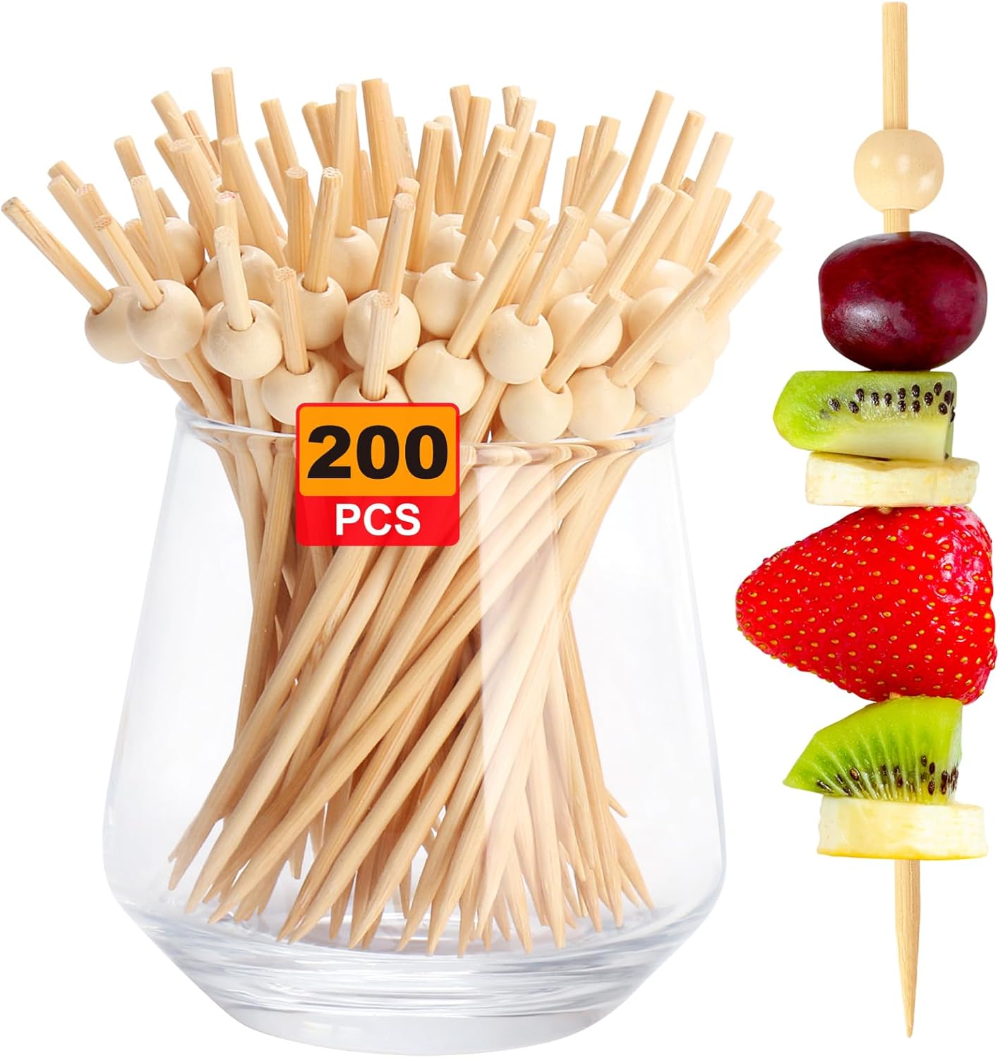 Decorative Bamboo Cocktail Picks - 200 Pack