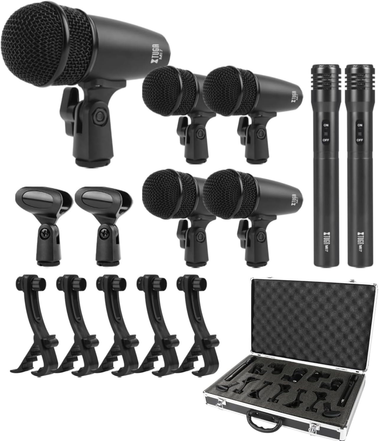 XTUGA MI7 7-Piece Wired Dynamic Drum Mic Kit for Musicians