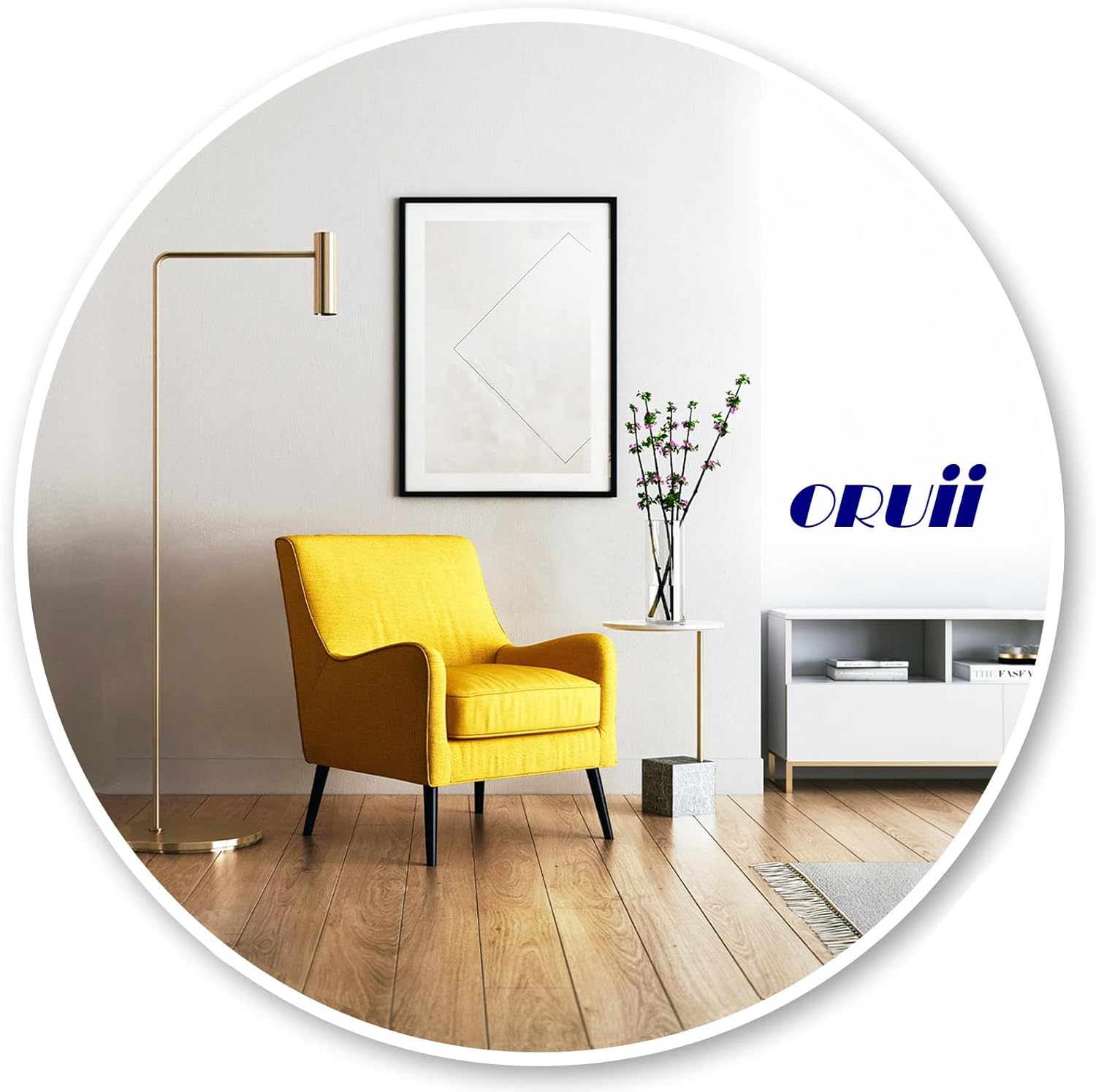 White Round Mirror 24 Inch with Metal Frame for Any Room