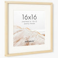 16x16 Picture Frame Natural Maple Wood - Gallery-Ready 12x12 Mat