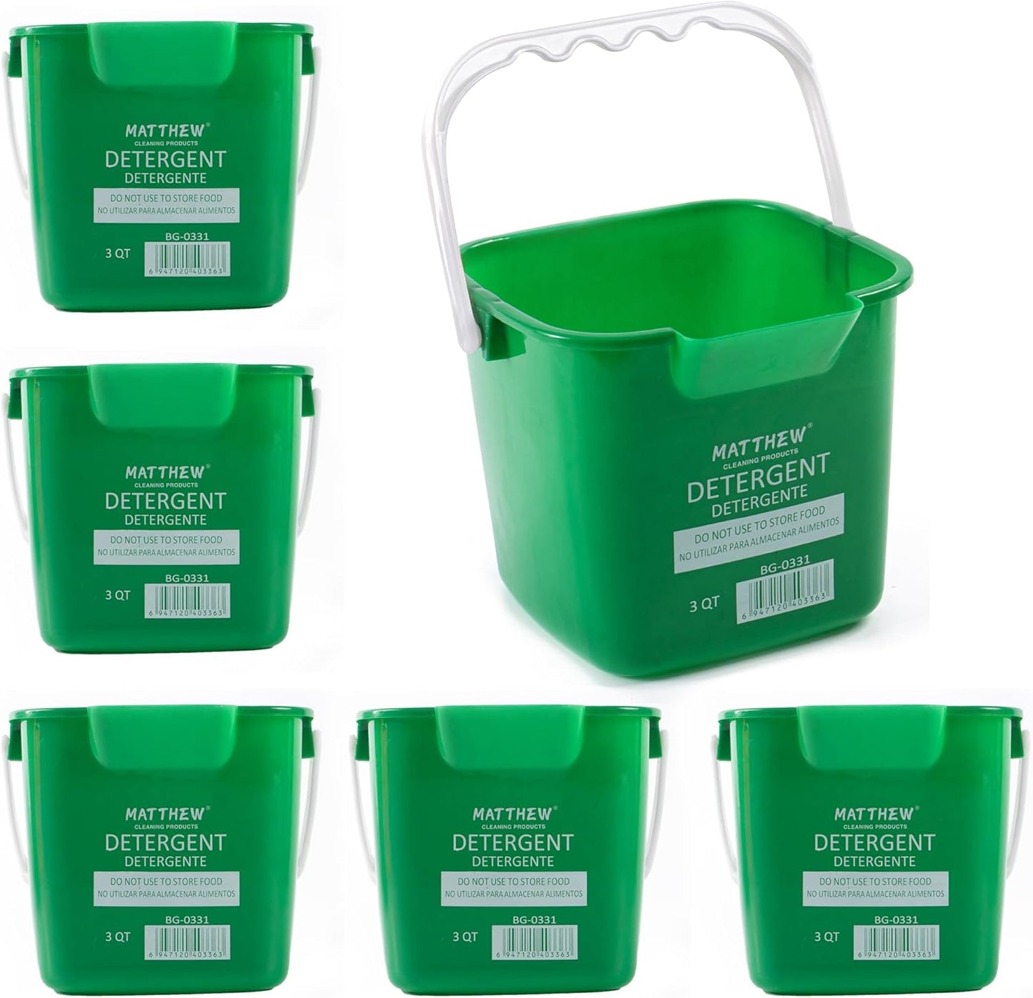 Matthew Cleaning Products 3 Quart Sanitizing Bucket Set of 6