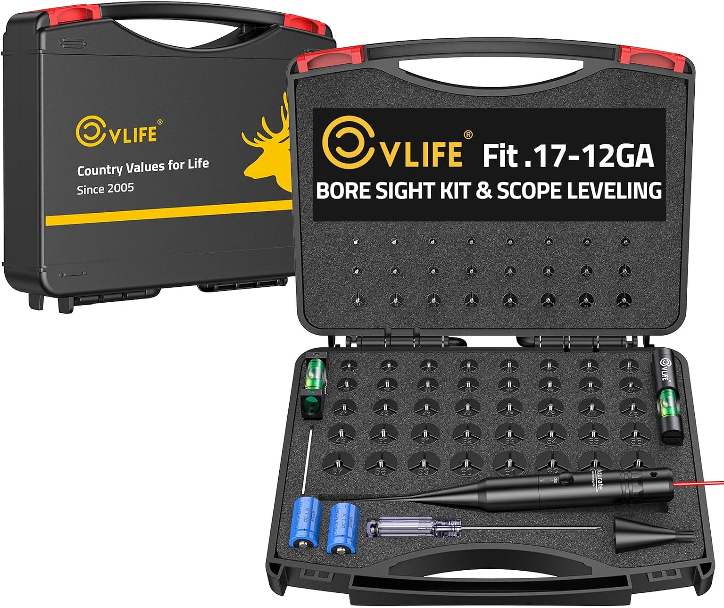 CVLIFE 2-in-1 Green/Red Laser Bore Sight with Scope Level Kit