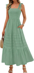 MEROKEETY Women's Boho Maxi Dress Summer Sundress - Flattering Fit