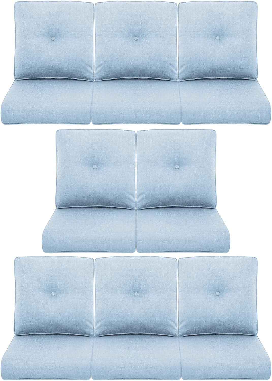 8-Piece Outdoor Patio Cushion Set for Wicker Sectional Sofa