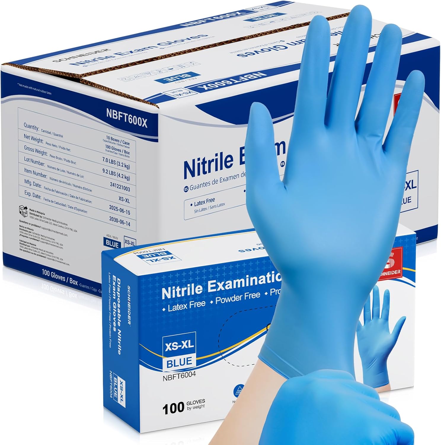 Schneider Nitrile Exam Gloves for Medical and Food Use