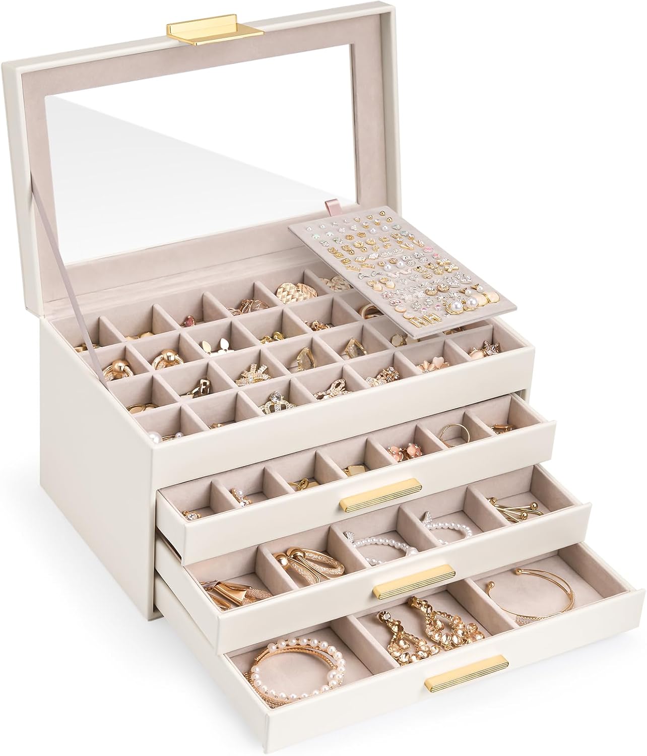 Lolalet Earring Storage Box Case for Organized Jewelry Display