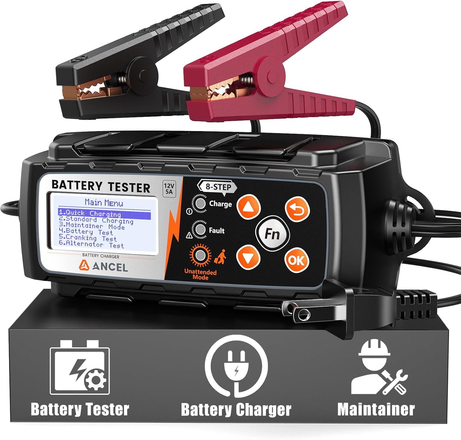 ANCEL BT521 Smart Charger: Multi-Function Ease