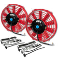 9 in High Performance Slim Radiator Fan Pair - Push/Pull Cooling