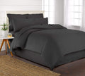 King Bamboo Duvet Cover Set Charcoal - 3 Piece King Cooling
