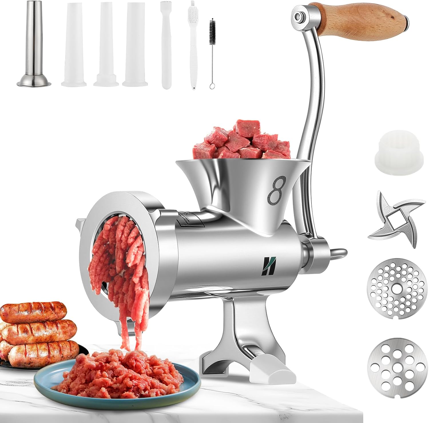 Huanyu Manual Meat Grinder - Heavy Duty Stainless Steel Design