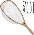 Soft Rubber Mesh Trout Net with Wooden Handle - Catch & Release