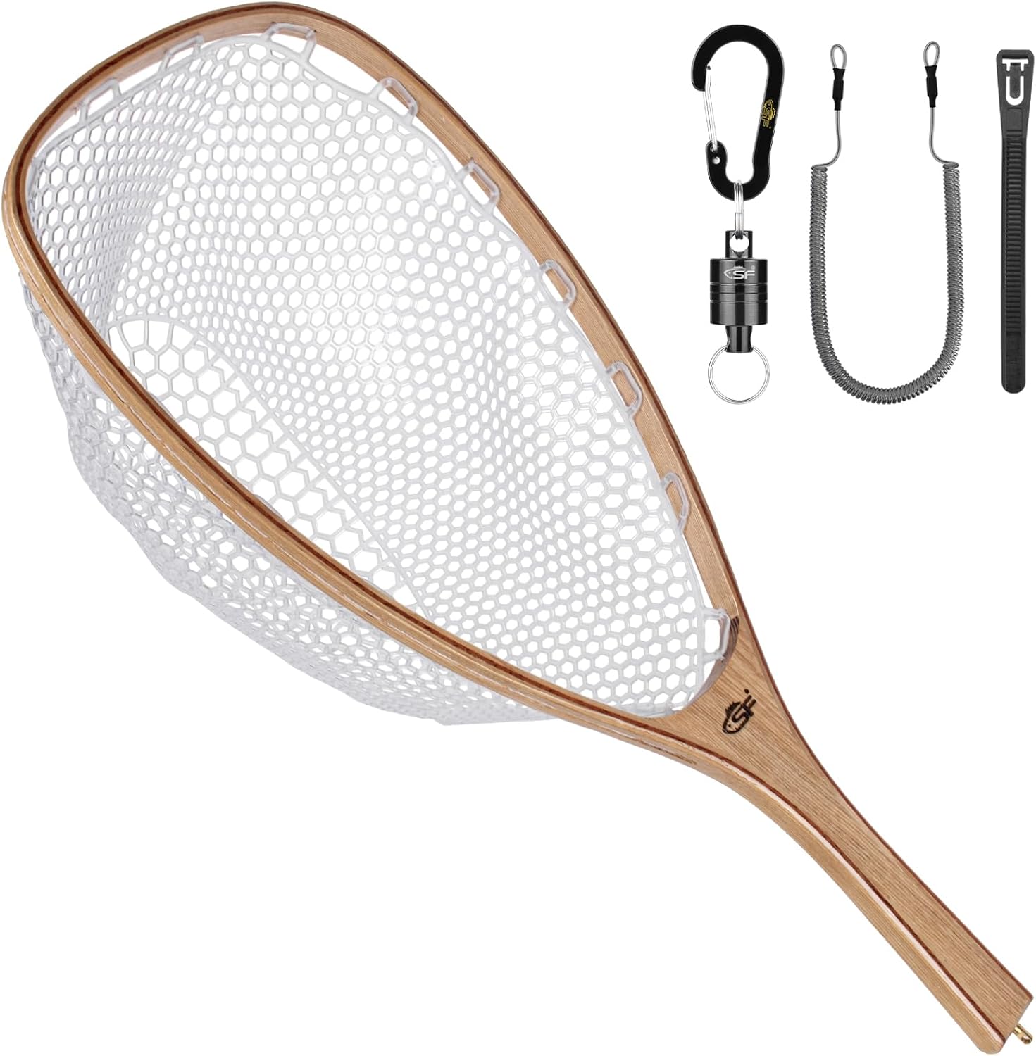 SF Fly Fishing Landing Net Soft Rubber Mesh for Catch Release