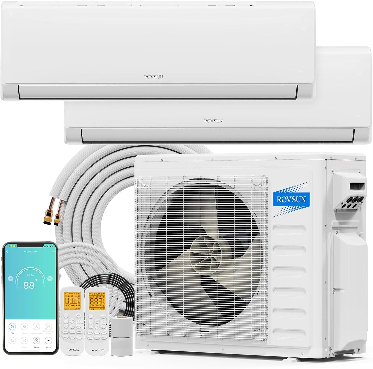 ROVSUN Dual Zone 28000 BTU Mini Split AC/Heating - Efficient & Wi-Fi Enabled