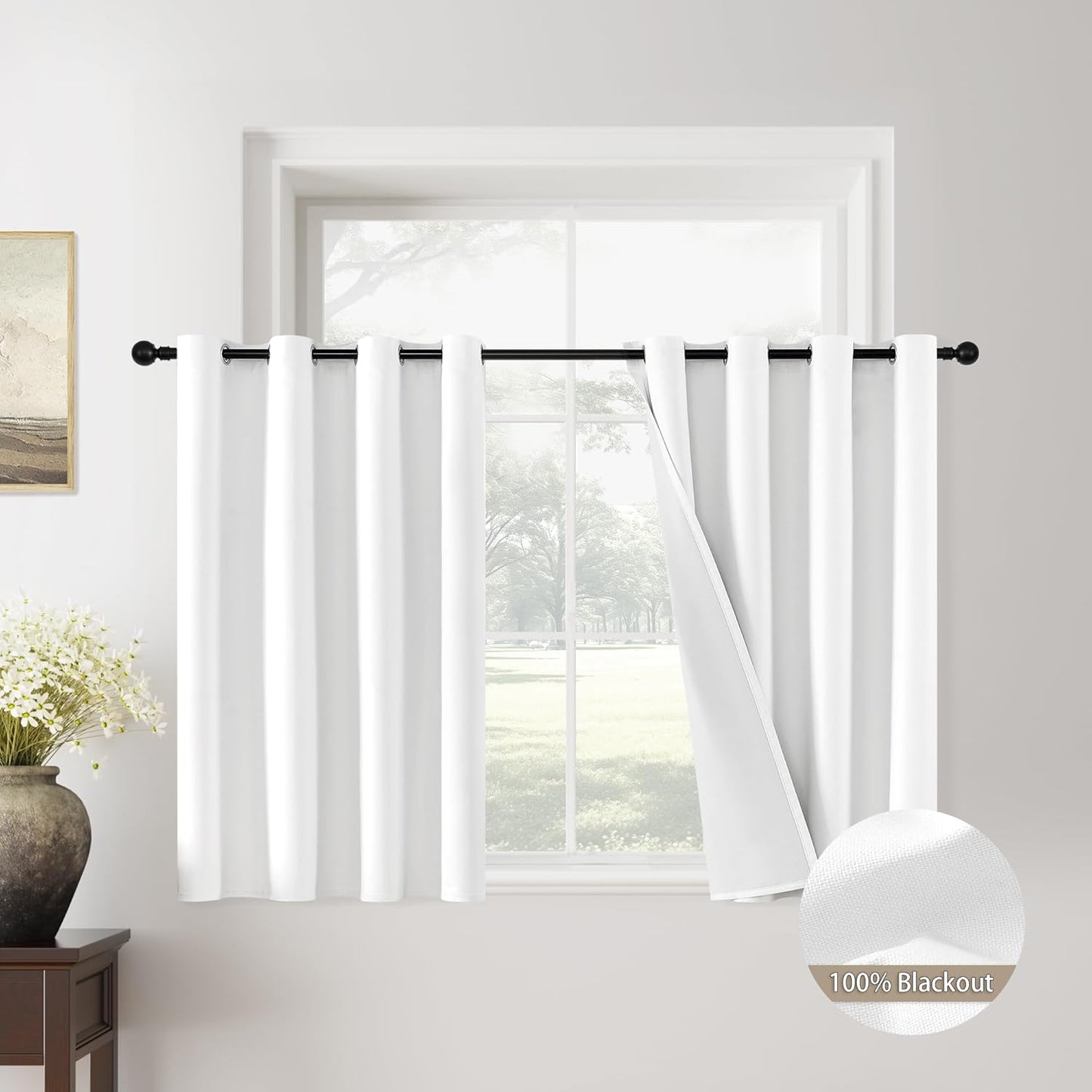 ChrisDowa 100% Blackout Curtains for Bedroom and Living Room
