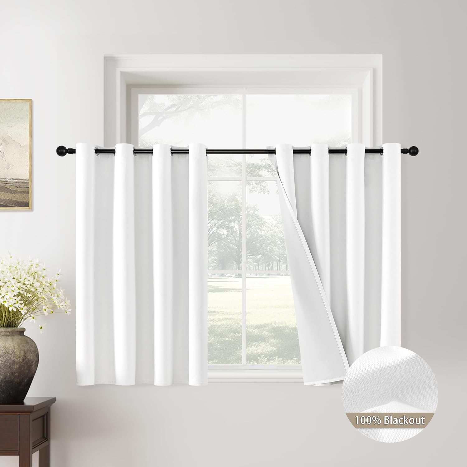 ChrisDowa 100% Blackout Curtains for Bedroom and Living Room