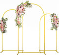 Metal Arch Backdrop Stand 3-Piece Set Gold - Versatile Event Frame