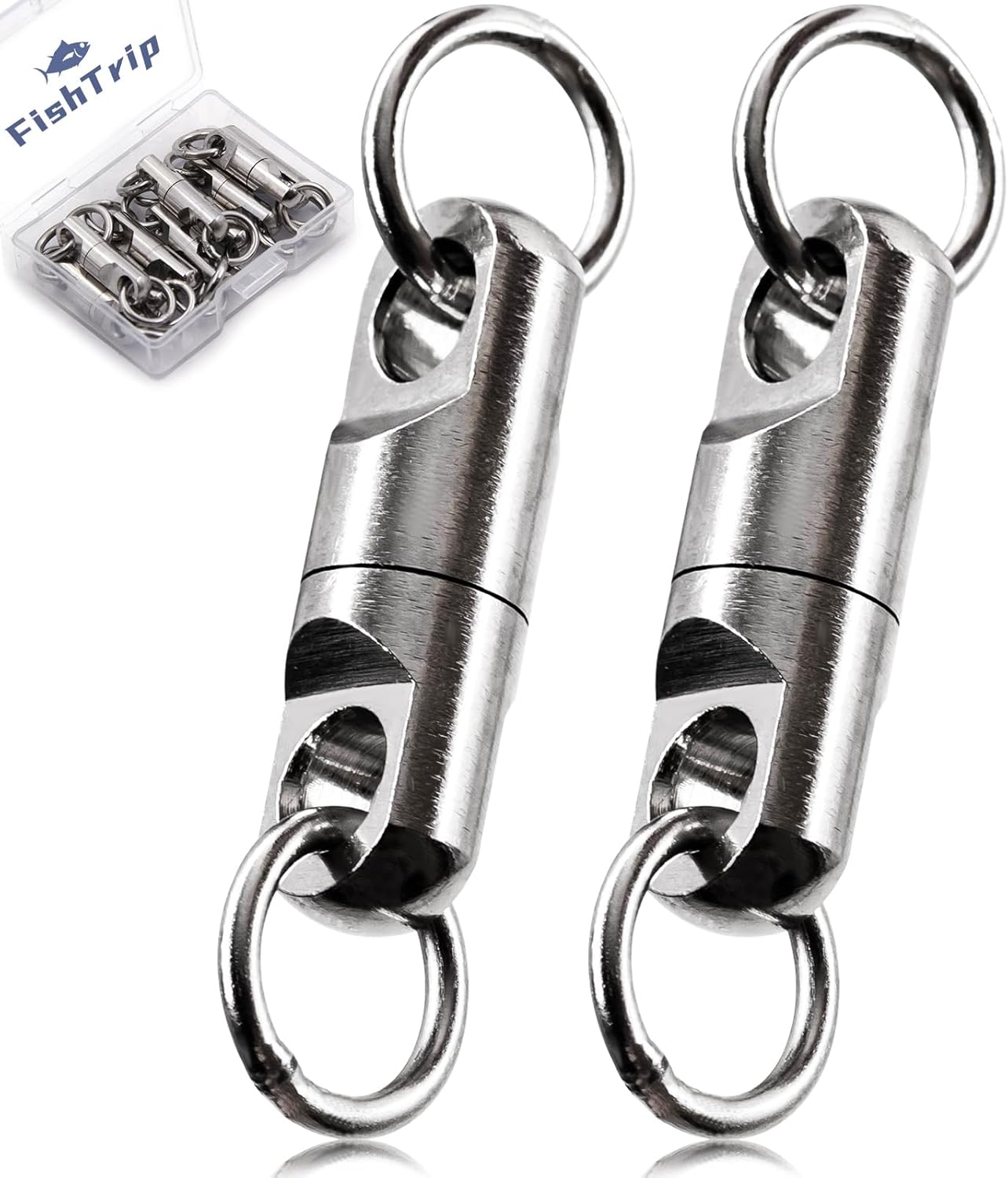 10pc Heavy Duty Bullet Swivels by FishTrip - Surf Fishing Essential!