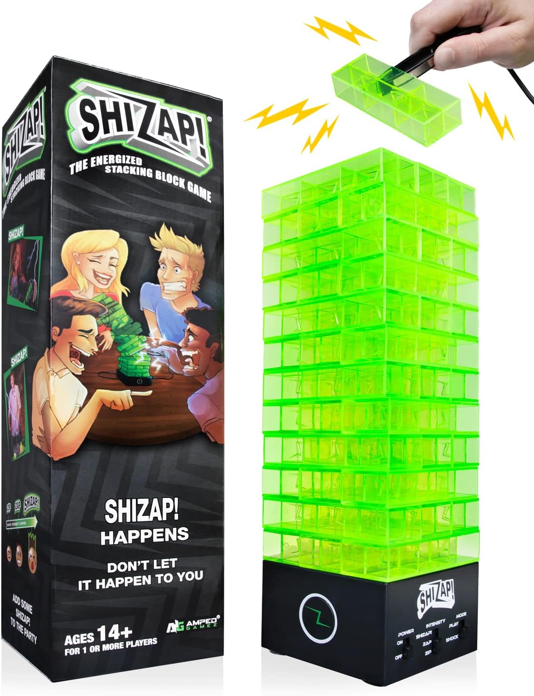 ShiZap! Illuminated Electric Shock Stacking Block Game Fun