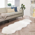 White Faux Sheepskin Shag Fur Runner Rug 2x6 ft - Fluffy Washable